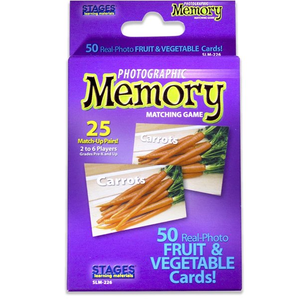 Stages Learning Materials Photographic Memory Matching Game, Fruit + Vegetables SLM-226